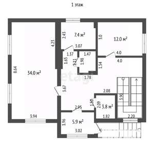 Дом 304м², 3-этажный, участок 4 сот.
