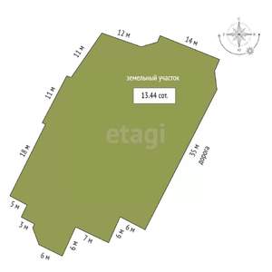 Дом 108м², 1-этажный, участок 13 сот.