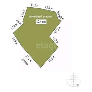 Дом 46м&sup2;, 1-этажный, участок 10 сот.  