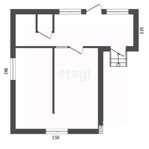 Дом 52м&sup2;, 2-этажный, участок 4 сот.  