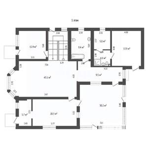 Дом 322м&sup2;, 2-этажный, участок 6 сот.  