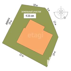 Дом 132м&sup2;, 1-этажный, участок 4 сот.  
