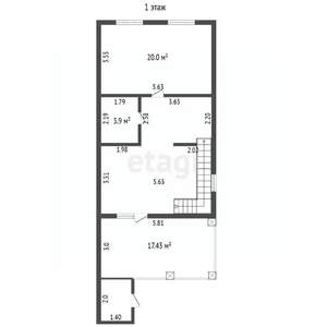 Дом 129м&sup2;, 2-этажный, участок 6 сот.  
