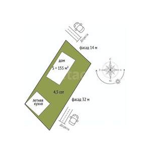 Дача 155м², 2-этажный, участок 5 сот.  