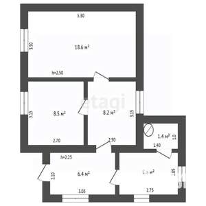 Дом 55м&sup2;, 1-этажный, участок 6 сот.  