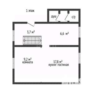 Дом 66м&sup2;, 2-этажный, участок 15 сот.  