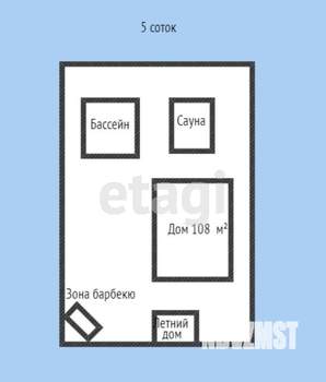 Дом 108м&sup2;, 2-этажный, участок 5 сот.  