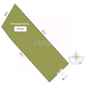 Дом 40м&sup2;, 1-этажный, участок 6 сот.  