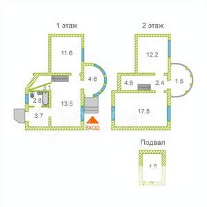 Дом 81м², 2-этажный, участок 6 сот.  