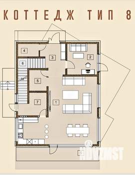 Коттедж 210м², 2-этажный, участок 5 сот.  