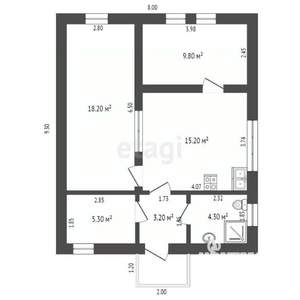 Дом 56м&sup2;, 1-этажный, участок 6 сот.  