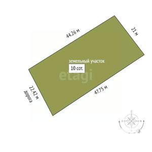 Дом 64м&sup2;, 1-этажный, участок 10 сот.  