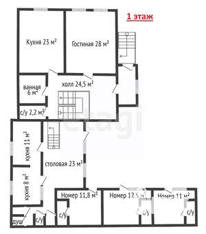 Дом 407м², 3-этажный, участок 4 сот.  