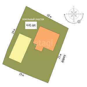 Дом 53м&sup2;, 1-этажный, участок 4 сот.  