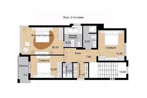 Коттедж 293м&sup2;, 3-этажный, участок 4 сот.  