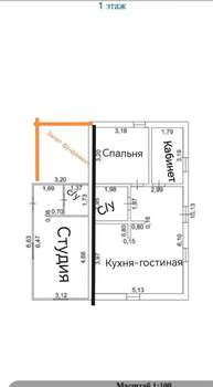 Дом 69м², 1-этажный, участок 3 сот.  