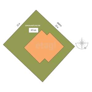 Дом 133м&sup2;, 1-этажный, участок 5 сот.  