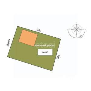 Дом 128м&sup2;, 1-этажный, участок 6 сот.  