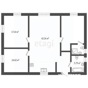 Дом 106м², 1-этажный, участок 3 сот.  
