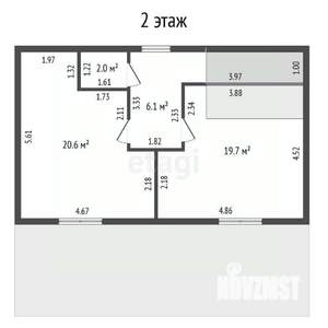 Дом 133м&sup2;, 2-этажный, участок 6 сот.  