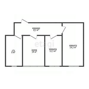 Таунхаус 58м², 1-этажный, участок 1 сот.  