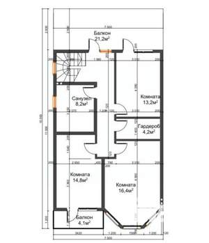 Дом 160м&sup2;, 2-этажный, участок 4 сот.  