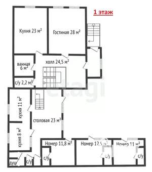 Дом 407м², 3-этажный, участок 4 сот.  