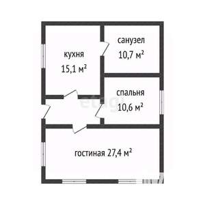 Дом 70м², 1-этажный, участок 10 сот.  