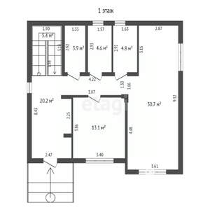 Дом 170м&sup2;, 2-этажный, участок 4 сот.  