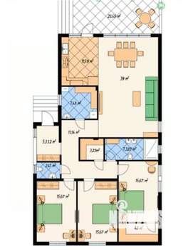 Коттедж 147м², 1-этажный, участок 6 сот.  