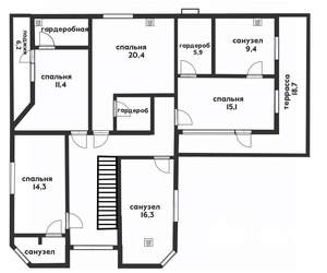 Дом 400м&sup2;, 2-этажный, участок 12 сот.  