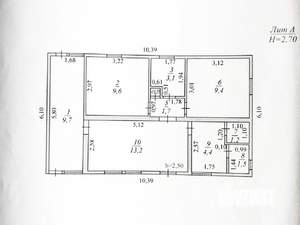 Дом 59м&sup2;, 1-этажный, участок 6 сот.  