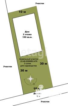 Дача 150м², 2-этажный, участок 3 сот.  
