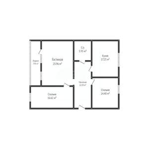 3-к квартира, на длительный срок, 86м2, 4/5 этаж