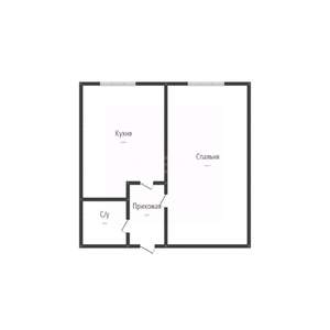 1-к квартира, на длительный срок, 42м2, 4/7 этаж