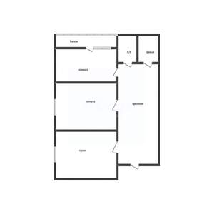 2-к квартира, вторичка, 52м2, 8/9 этаж