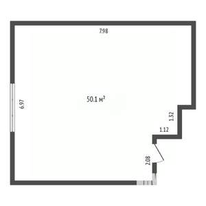 Студия квартира, вторичка, 50м2, 7/7 этаж