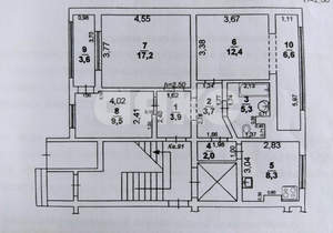 3-к квартира, вторичка, 62м2, 1/9 этаж