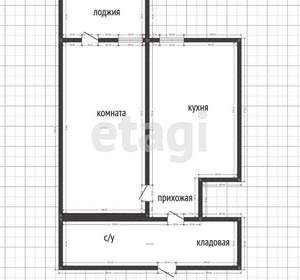 1-к квартира, вторичка, 63м2, 2/4 этаж