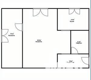 2-к квартира, вторичка, 45м2, 1/2 этаж