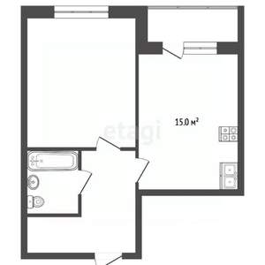 1-к квартира, вторичка, 46м2, 6/10 этаж