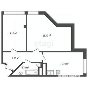 2-к квартира, вторичка, 66м2, 8/8 этаж