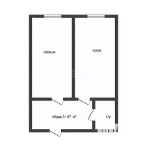 1-к квартира, вторичка, 47м2, 3/7 этаж