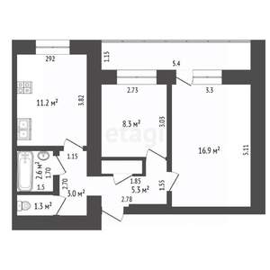 2-к квартира, вторичка, 50м2, 4/9 этаж