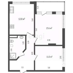 2-к квартира, вторичка, 50м2, 3/7 этаж