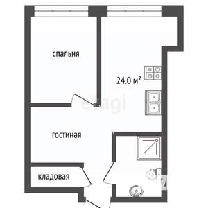 1-к квартира, вторичка, 51м2, 12/16 этаж