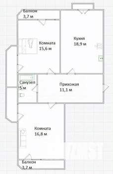 2-к квартира, вторичка, 88м2, 6/9 этаж