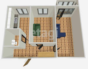 2-к квартира, вторичка, 49м2, 8/9 этаж