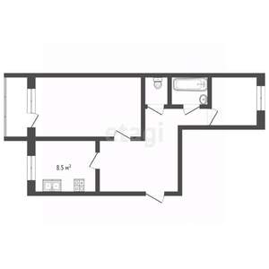 2-к квартира, вторичка, 51м2, 2/5 этаж
