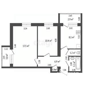 2-к квартира, вторичка, 48м2, 1/3 этаж